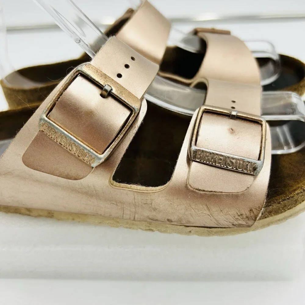 Birkenstock Girls Arizona Kids Slides Sandals Sz US 3-3.5 / 34 EU Rose Gold